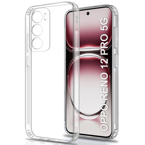 VAKIBO Premium Clear 1.5MM Thick Transparent Soft TPU Rubber Back Cover Case With Camera Protection Suitable for Oppo Reno 12 Pro