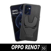 VAKIBO Iron Man 3D Mask Design Soft TPU Back Cover Case With Camera Protection Ring Suitable for Oppo Reno 7