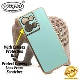 VAKIBO Golden Chrome Border Pista Coloured Soft TPU Back Cover Case With Camera Protection Suitable for Oppo Reno 8