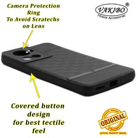 VAKIBO Parallax Design Black Coloured Soft TPU Rubber Back Cover Case With Camera Protection Ring Suitable for OnePlus Ace