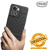 VAKIBO Parallax Design Black Coloured Soft TPU Rubber Back Cover Case With Camera Protection Ring Suitable for OnePlus 10R