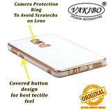 VAKIBO Golden Chrome Border White Coloured Soft TPU Back Cover Case With Camera Protection Suitable for OnePlus 6
