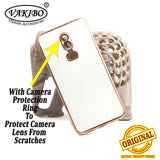 VAKIBO Golden Chrome Border White Coloured Soft TPU Back Cover Case With Camera Protection Suitable for OnePlus 6