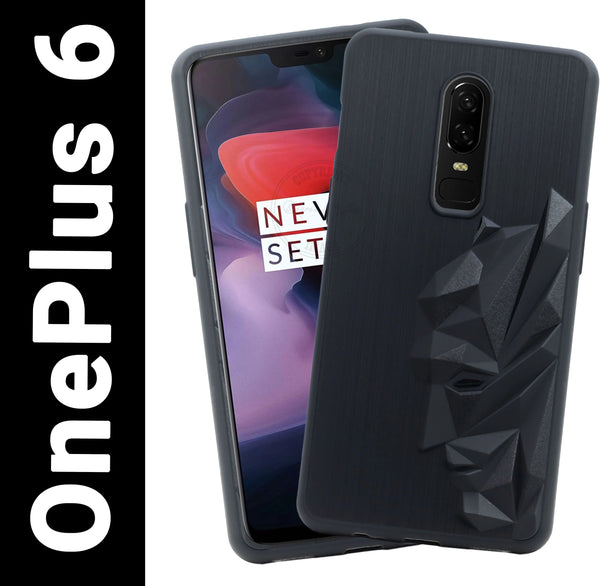 VAKIBO Bat Man 3D Mask Design Black Coloured Soft TPU Back Cover Case With Camera Protection Ring Suitable for OnePlus 6