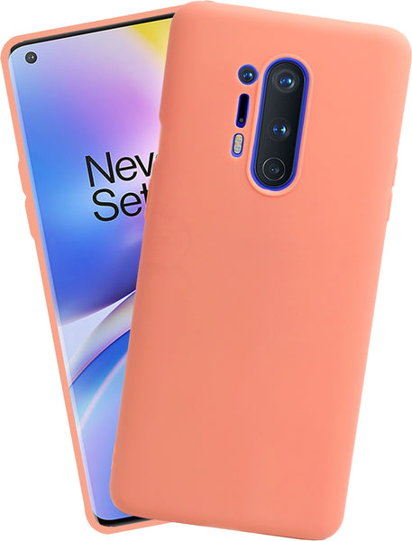 VAKIBO 1.2 MM Thick Peach Coloured Soft TPU Rubber Back Cover Case With Camera Protection Ring Suitable for OnePlus 8 Pro
