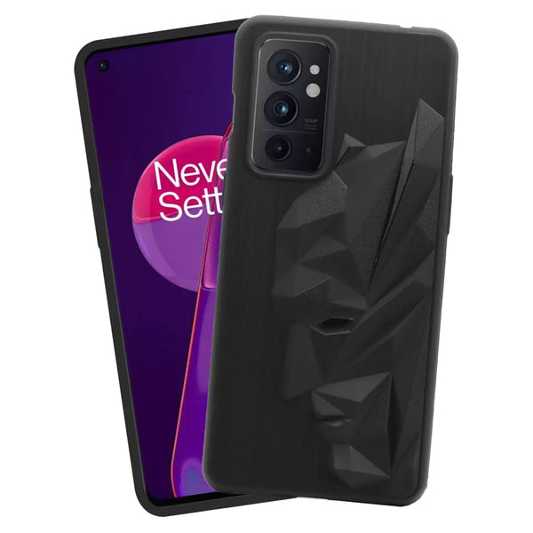 VAKIBO Bat Man 3D Mask Design Black Coloured Soft TPU Back Cover Case With Camera Protection Ring Suitable for OnePlus 9RT