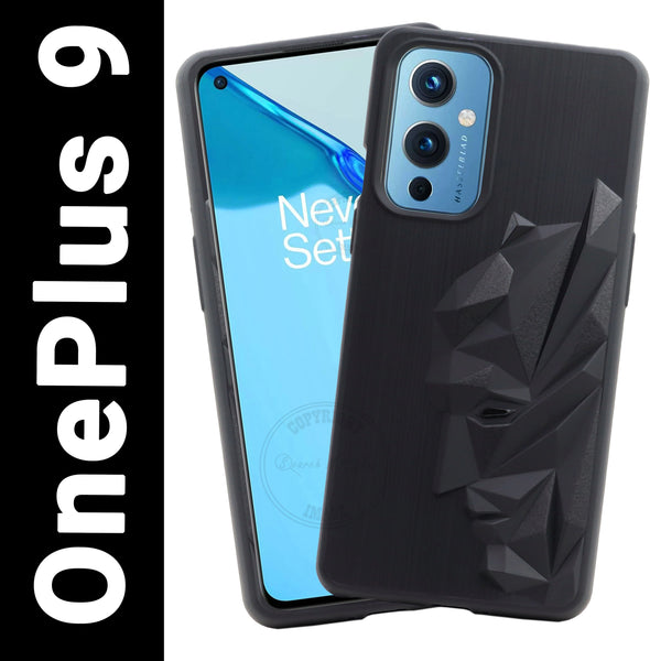 VAKIBO Bat Man 3D Mask Design Black Coloured Soft TPU Back Cover Case With Camera Protection Ring Suitable for OnePlus 9
