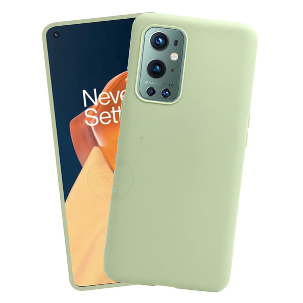 VAKIBO 1.2 MM Thick Pista Coloured Soft TPU Rubber Back Cover Case With Camera Protection Ring Suitable for OnePlus 9