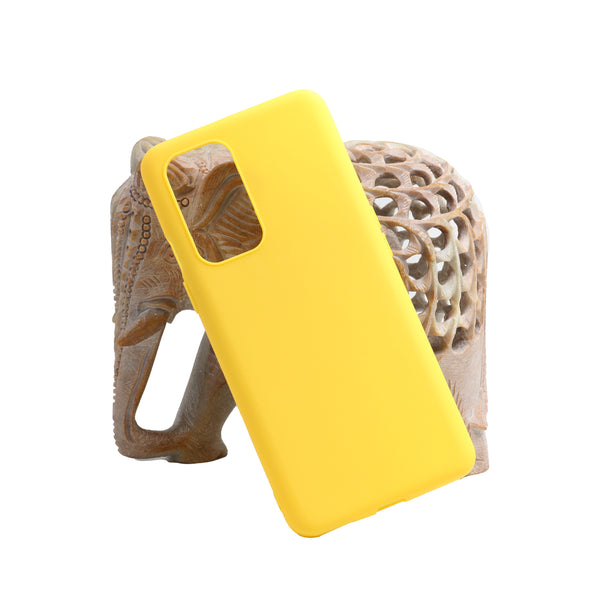 VAKIBO 1.2 MM Thick Yellow Coloured Soft TPU Rubber Back Cover Case With Camera Protection Ring Suitable for OnePlus 9
