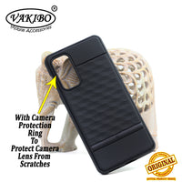 VAKIBO Parallax Design Black Coloured Soft TPU Rubber Back Cover Case With Camera Protection Ring Suitable for OnePlus Nord 2