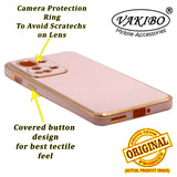 VAKIBO Golden Chrome Border Peach Coloured Soft TPU Back Cover Case With Camera Protection Suitable for OnePlus 2T