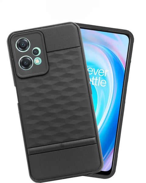 VAKIBO Parallax Design Black Coloured Soft TPU Rubber Back Cover Case With Camera Protection Ring Suitable for Realme V25