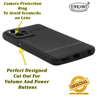 VAKIBO Parallax Design Black Coloured Soft TPU Rubber Back Cover Case With Camera Protection Ring Suitable for Realme V25