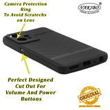 VAKIBO Parallax Design Black Coloured Soft TPU Rubber Back Cover Case With Camera Protection Ring Suitable for Realme V25