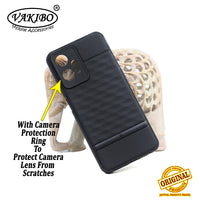 VAKIBO Parallax Design Black Coloured Soft TPU Rubber Back Cover Case With Camera Protection Ring Suitable for Realme V25