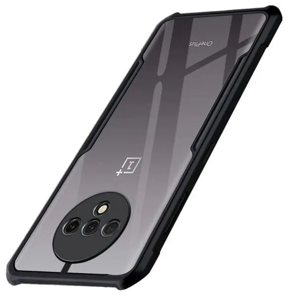 VAKIBO Super Premium Black Border Transparent Case With Corner Protection & Camera Protection Suitable for Oneplus 7T