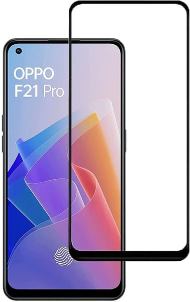 Super Premium Quality Tempered Glass Screen Guard Protector With Black Border Suitable For Oppo F21 Pro 4G