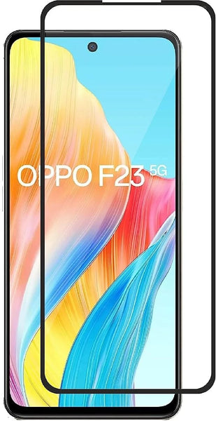 Super Premium Quality Tempered Glass Screen Guard Protector With Black Border Suitable For Oppo F23 5G