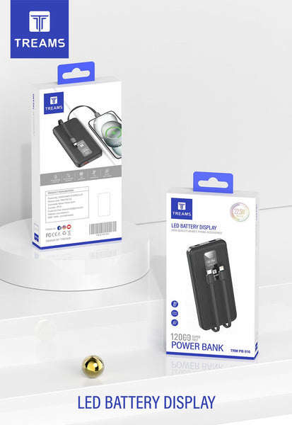 Treams PB 016 Power bank 12000mah 22.5W FAST CHARGE(WITH CABLE)