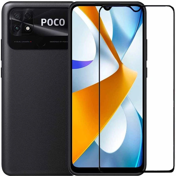 Super Premium Quality Tempered Glass Screen Guard Protector With Black Border Suitable For Mi Poco C40