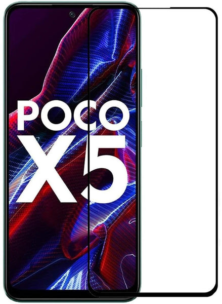 Super Premium Quality Tempered Glass Screen Guard Protector With Black Border Suitable For Mi Poco X5 5G