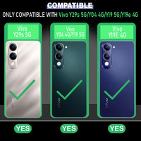 VAKIBO Best Selling Black and Transparent Coloured Made With Soft TPU and Acrylic Back Cover Case With 4 Corner and Camera Protection Suitable for Vivo Y04