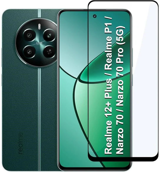 Super Premium Quality Tempered Glass Screen Guard Protector With Black Border Suitable For Realme P1 5G
