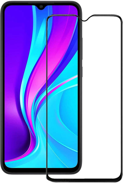 Super Premium Quality Tempered Glass Screen Guard Protector With Black Border Suitable For Mi Redmi 9 Prime