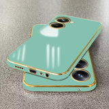 VAKIBO Golden Chrome Border Pista Coloured Soft TPU Back Cover Case With Camera Protection Suitable for Realme 10 Pro