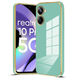 VAKIBO Golden Chrome Border Pista Coloured Soft TPU Back Cover Case With Camera Protection Suitable for Realme 10 Pro