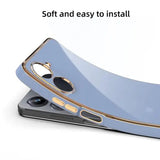 VAKIBO Golden Chrome Border Steel Blue Coloured Soft TPU Back Cover Case With Camera Protection Suitable for Realme 10 Pro