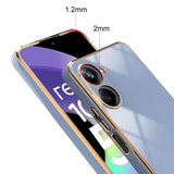 VAKIBO Golden Chrome Border Steel Blue Coloured Soft TPU Back Cover Case With Camera Protection Suitable for Realme 10 Pro