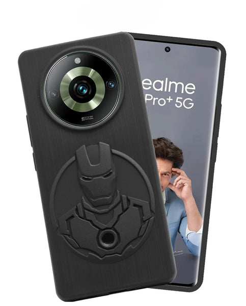 VAKIBO Iron Man Design soft Silicon TPU Back Cover Case With Camera Protection Ring Suitable for Realme 11 Pro Plus