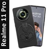 VAKIBO Iron Man Design soft Silicon TPU Back Cover Case With Camera Protection Ring Suitable for Realme 11 Pro