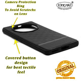 VAKIBO Parallax Design Black Coloured Soft TPU Rubber Back Cover Case With Camera Protection Ring Suitable for Realme Narzo 60 Pro