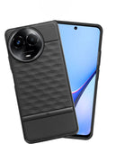 VAKIBO Parallax Design Black Coloured Soft TPU Rubber Back Cover Case With Camera Protection Ring Suitable for Realme 11