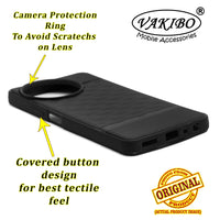 VAKIBO Parallax Design Black Coloured Soft TPU Rubber Back Cover Case With Camera Protection Ring Suitable for Realme C67
