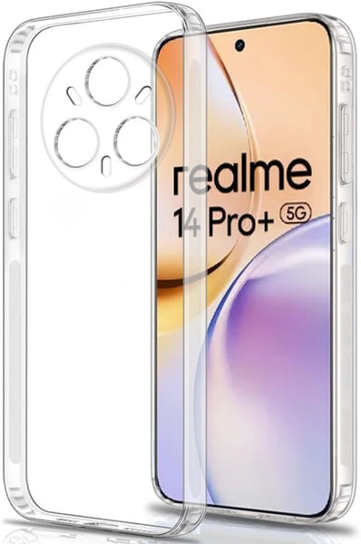VAKIBO Premium Clear 1.5MM Thick Transparent Soft TPU Rubber Back Cover Case With Camera Protection Suitable for Realme 14 Pro Plus