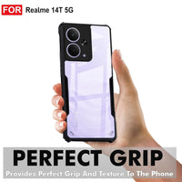VAKIBO Best Selling Black and Transparent Coloured Made With Soft TPU and Acrylic Back Cover Case With 4 Corner and Camera Protection Suitable for Realme 14T