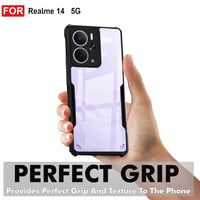 VAKIBO Super Premium Black Border Transparent Case With Corner Protection &amp; Camera Protection Suitable for Realme 14