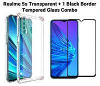 VAKIBO Super Premium Soft TPU Transparent Case With Dustplug,Side Grip,Corner Protection,lanyard Cuts,Camera Protection Suitable for Realme 5s
