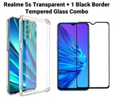 VAKIBO Super Premium Soft TPU Transparent Case With Dustplug,Side Grip,Corner Protection,lanyard Cuts,Camera Protection Suitable for Realme 5s