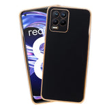 VAKIBO Golden Chrome Border Black Coloured Soft TPU Back Cover Case With Camera Protection Suitable for Realme 8 Pro