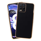 VAKIBO Golden Chrome Border Black Coloured Soft TPU Back Cover Case With Camera Protection Suitable for Realme 8