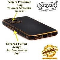VAKIBO Golden Chrome Border Black Coloured Soft TPU Back Cover Case With Camera Protection Suitable for Realme 8 Pro
