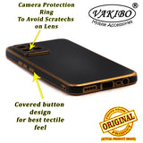 VAKIBO Golden Chrome Border Black Coloured Soft TPU Back Cover Case With Camera Protection Suitable for Realme 8
