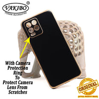 VAKIBO Golden Chrome Border Black Coloured Soft TPU Back Cover Case With Camera Protection Suitable for Realme 8 Pro