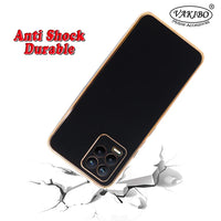 VAKIBO Golden Chrome Border Black Coloured Soft TPU Back Cover Case With Camera Protection Suitable for Realme 8 Pro