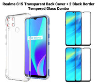 VAKIBO Super Premium Soft TPU Transparent Case With Dustplug,Side Grip,Corner Protection,lanyard Cuts,Camera Protection Suitable for Realme C15
