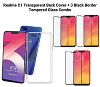 VAKIBO Super Premium Soft TPU Transparent Case With Dustplug,Side Grip,Corner Protection,lanyard Cuts,Camera Protection Suitable for Realme C1